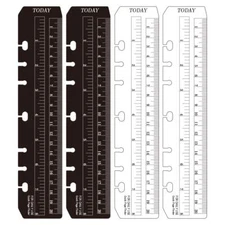 4 Pcs Plastic Page Marker Snap-in Bookmark Ruler Binder Ruler for A5 Size 6-H...