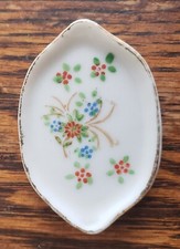 Porcelain Tray Dollhouse Miniature 2" PICO Made In Japan Floral VINTAGE