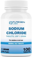 Puregen Sodium Chloride Tablets Normal Salt 1 GM 1000 mg 100 Tablets