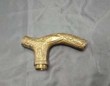 Antique Brass Top Handle For Vintage Walking Stick Cane  Male Coarse Threads