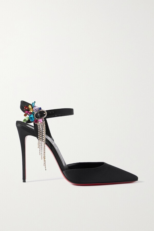 Christian Louboutin Goldina Rain Crystal Fringe 100 Pump 38 US 8