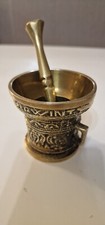 Vintage Messing M&ouml;rser mit St&ouml;&szlig;el, Pistill M&ouml;rser aus Messing