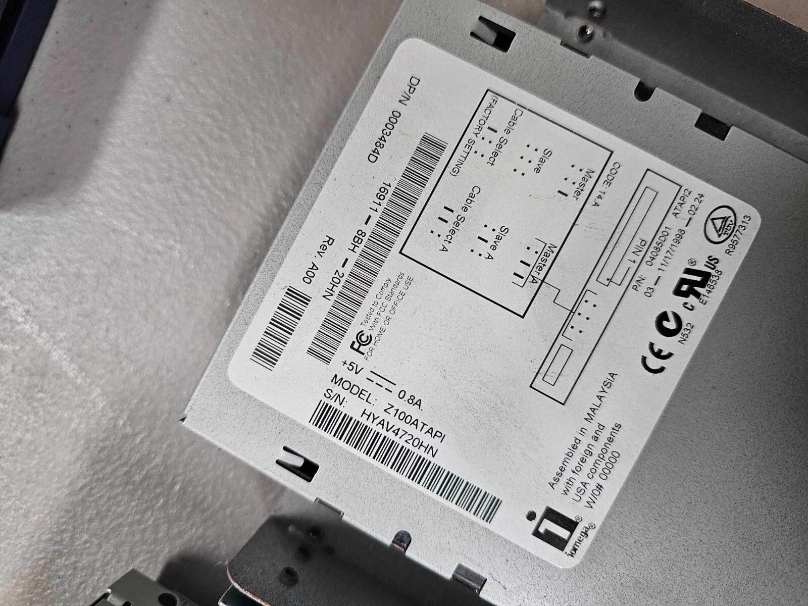 Vintage Retro Lot 4x Iomega Zip 100 /250 External Internal Zip Drives