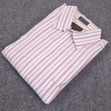VTG Chaps Ralph Lauren Dress Shirt 17 31 Actual Sz Striped Made in Singapore