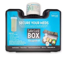 NEW SAFER LOCK BOX KEEP YOUR MEDICATIONS SAFE W/4 DIGIT COMBINATION LOCKING CAP