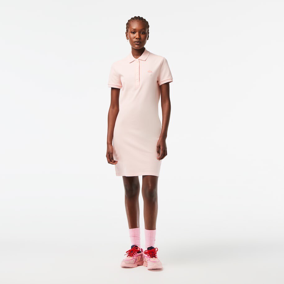 lacoste polo shirt dress Stretch Cotton pearl buttons Lacoste Woman Dress, Size 34