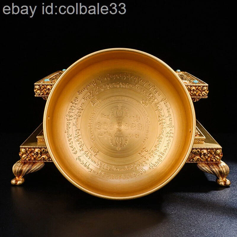 26cm 10" Copper Tibet Buddhism Fuju Incense burner smoke supply worship artifact - Imagem 4 de 4