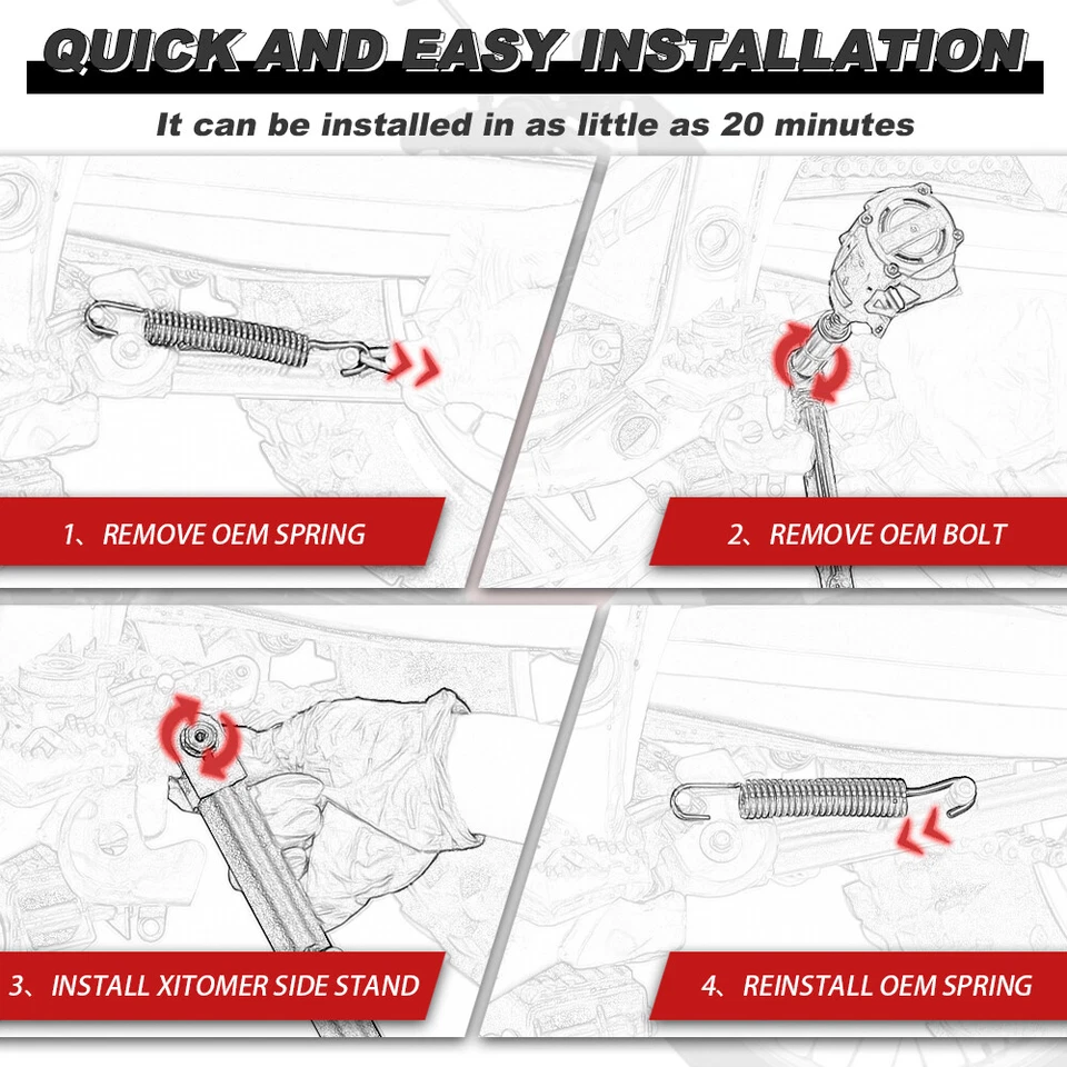 Ajuste para HONDA XR650L 1993-2023 Soporte de pie ajustable Soporte lateral Foto 3 de 4