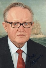 Martti Ahtisaari "Nobelpreis Frieden 2008" Autogramm signed 20x30 cm Bild