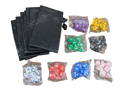 56 Stück DND Würfel Sets Gaming D20 Würfel Konvolut mit Tüten je 7 Stück DND TTRPG Geschenk
