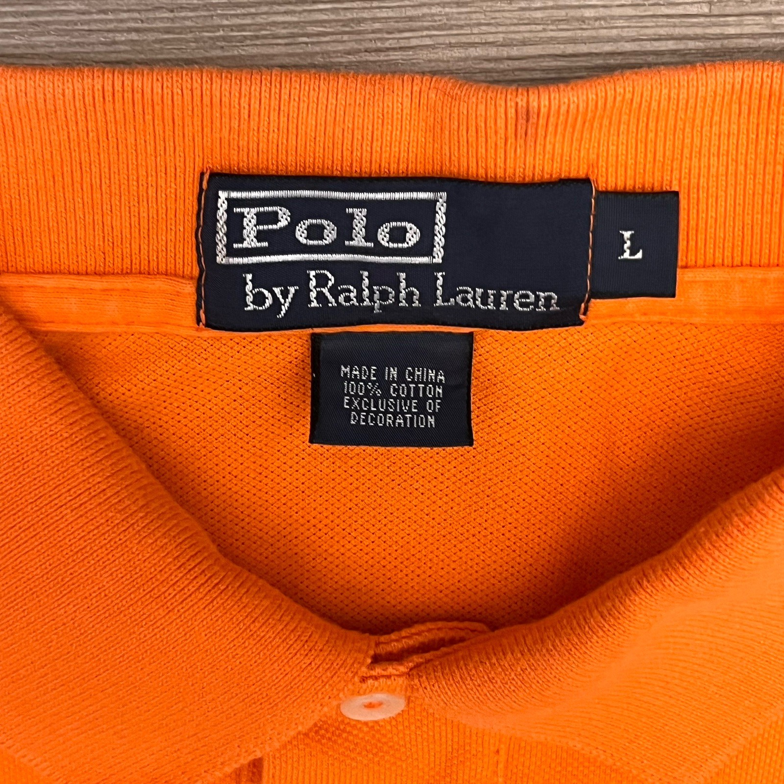 Polo Ralph Lauren uomo grande arancione maglia manica corta top verde pony