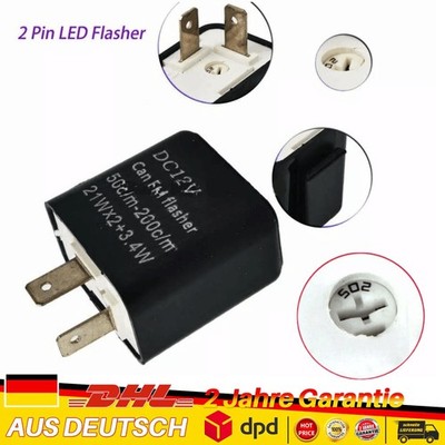 2 Poliger Blinkgeber Motorrad-LED-Flasher-Relais Einstellbare Frequenz 12V - 12A
