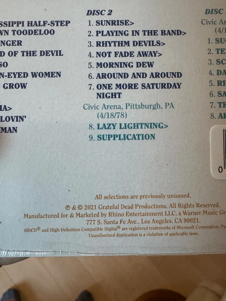 Grateful Dead Dave's Picks Vol 37 William & Mary VA 4/15/78 [BRAND NEW SEALED] - Image 4 of 4