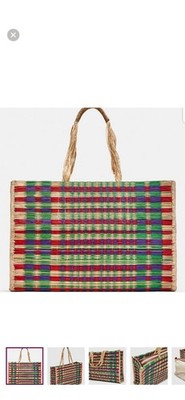 NWT Zara Colorful Braided Tote Bag