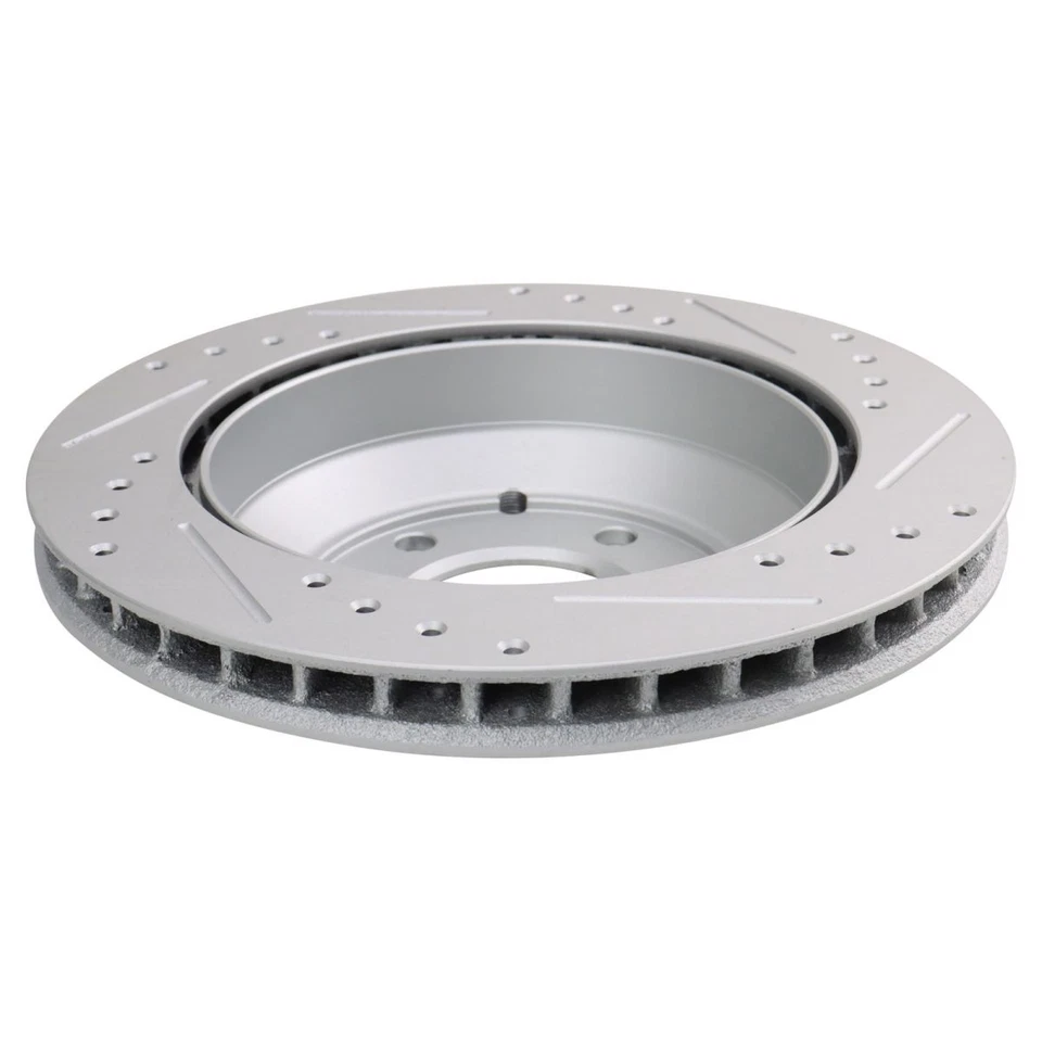 Par trasero de rotor de freno de rendimiento perforado ranurado recubierto para Audi VW Foto 3 de 4