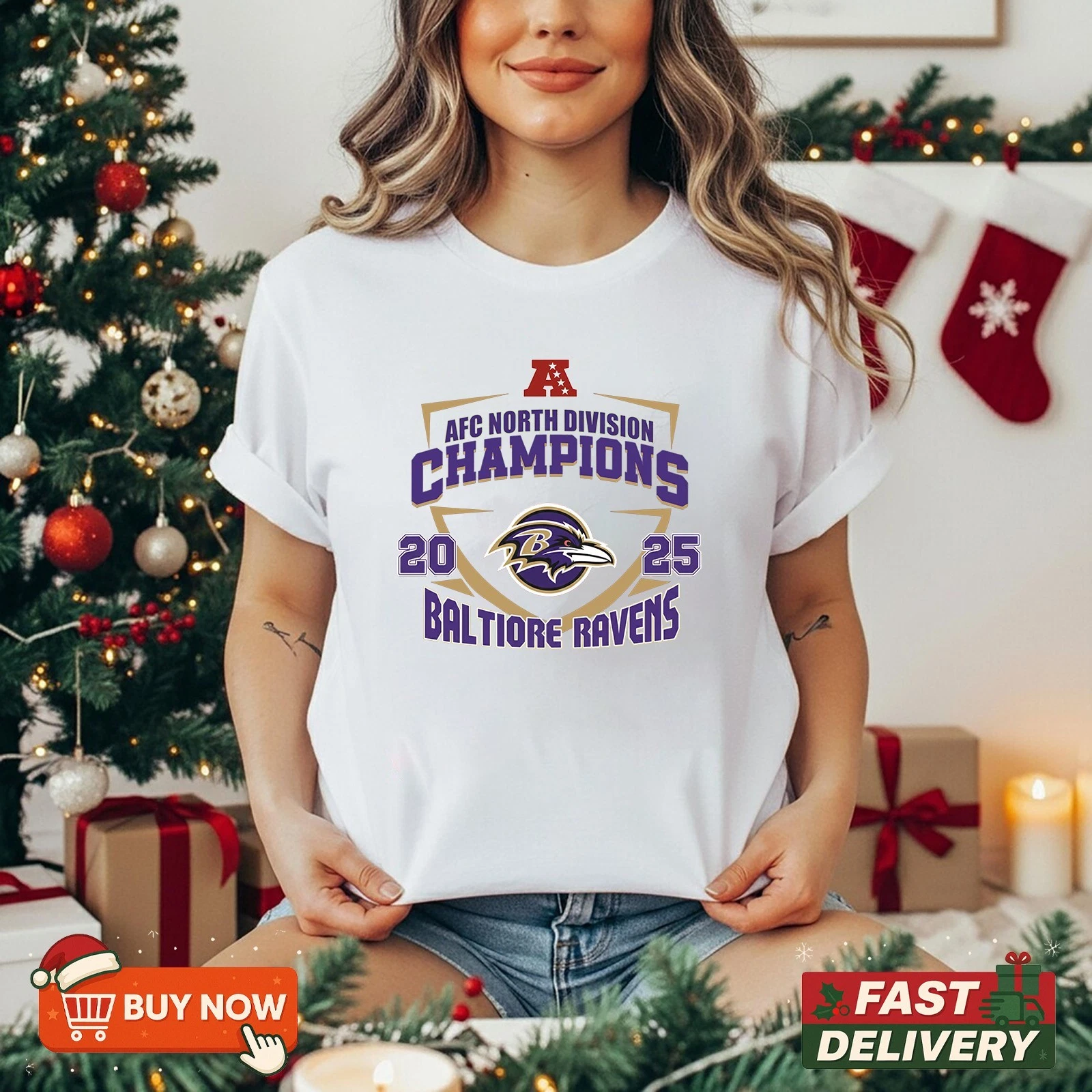 Baltimore Ravens AFC North Division Champions 2025 TShirt