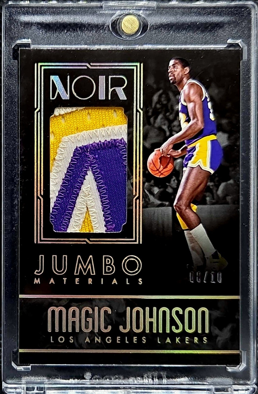 2016-17 Panini Noir Magic Johnson Jumbo Materials Prime Patch /10 Lakers
