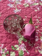 Vintage 11 Hole Flower Frog Arranger Clear Glass True Vintage