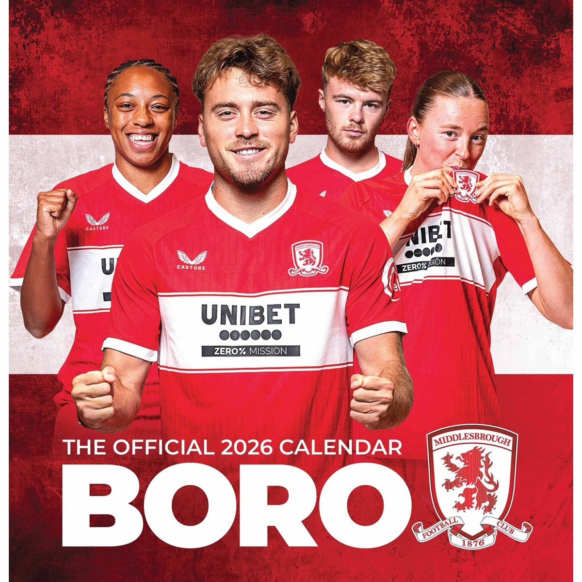 Middlesbrough FC Easel Desk Calendar 2026, Desk Calendars, Month To View, Gift