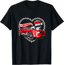 Hot Wheels Valentine's Day You Make My Heart Race Flag T-Shirt Youth Tee Gift Fo