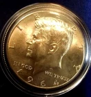 1964 D Kennedy Half Dollar 90% Silver BU Airtight Capsule Included