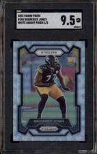 2023 Panini Prizm White Knight Prizm #385 Broderick Jones RC /3 SGC 9.5