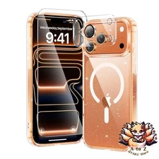 NEW Kingbus iPhone 17 Pro Glitter Case MagSafe Compatible 3-Piece Set [Tempered