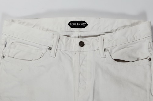 Tom Ford, TOM FORD SLIM SELVEDGE WHITE DENIM JEANS MADE IN USA SELVAGE MEN'S 33 X 34