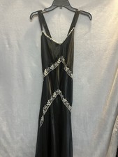 VTG Victoria Secret Black Satin Lace Slip Dress Women Small Gothic