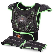 Kids Dirt Bike Gear Motorcycle Armor, Kids Chest Protector Motocross Green