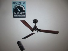 Home Decorators Ester 54 in. Matte Black LED Indoor/Outdoor Ceiling Fan w Remote