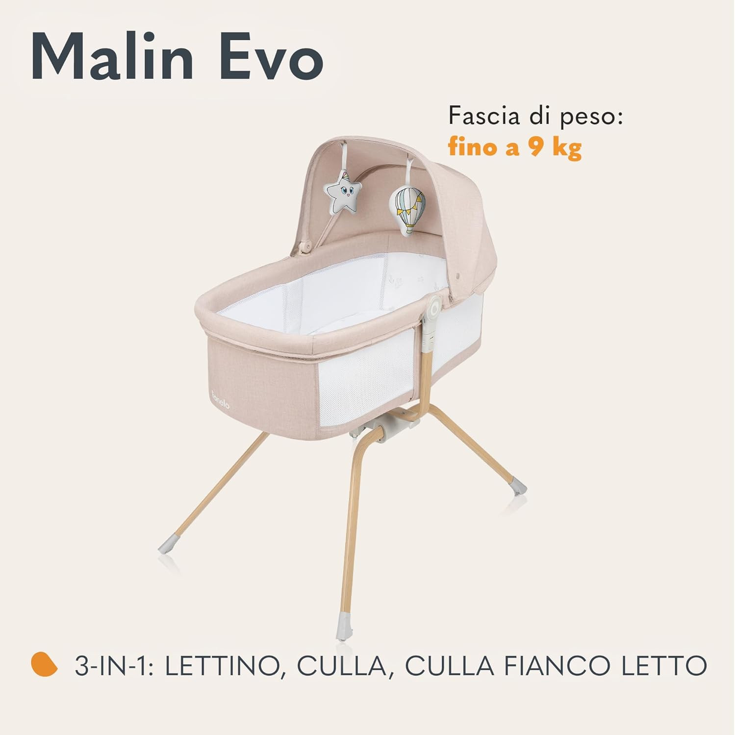 Malin EVO 3In1 Culla Neonato E Lettino Da Viaggio Con Materasso per Bambini Da 0 foto 2