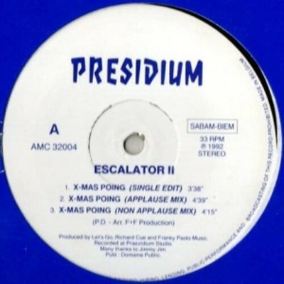 Escalator Ii - X-Mas Poing - Belgian 12'' Vinyl - 1992 - Presidium Records