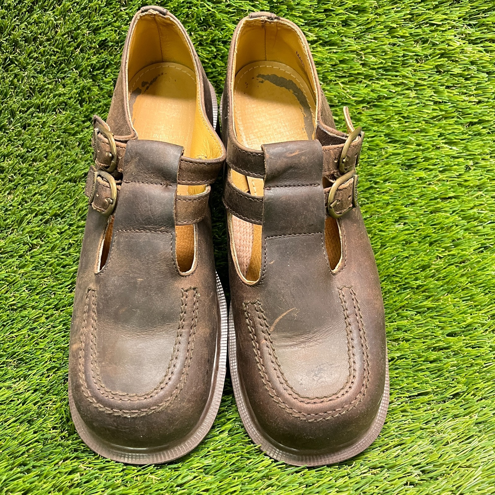 Dr. Martens 8065 Womens Size 8 Brown Leather Double Buckle Mary Jane Shoes image 5