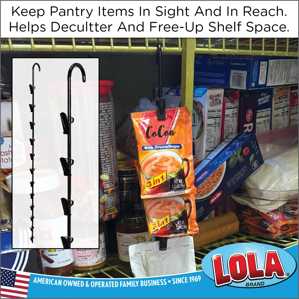 Черный металлический подвесной органайзер с 12 крючками для кладовой кухни гаража от LOLA - Изображение 4 из 4