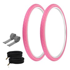PRO TIRES 700 x 40 Pink P-1134 W/TUBES RIM STRIPS 48mm Schrader Valve