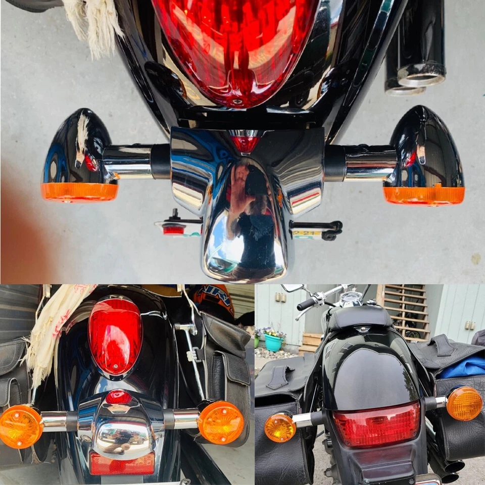 for Harley Mastiff 4x Turn Signal Motorcycle Indicator Light Amber Blinkers NEW Foto 3 de 4