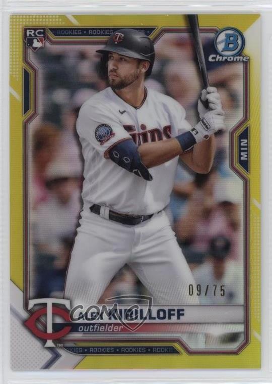 2021 Bowman Chrome Yellow Refractor 9/75 Alex Kirilloff #3 0p6r
