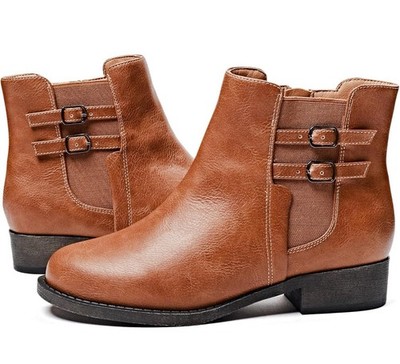 Veittes Damen Stiefeletten Gr. 6,5 UK - Slipper moderne kurze Stiefel dicker Absatz
