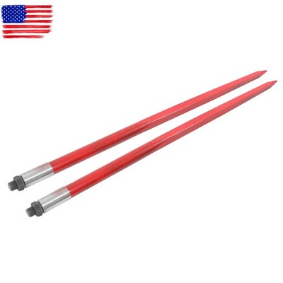 2Pcs 49'' Hay Spike Bale Spears 4500lb Cap Each Skid Steer Attachments Tractor