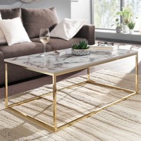 Couchtisch Finebuy Sofatisch Marmor Optik Weiß 100X60X40Cm Wohnzimmertisch Tisch