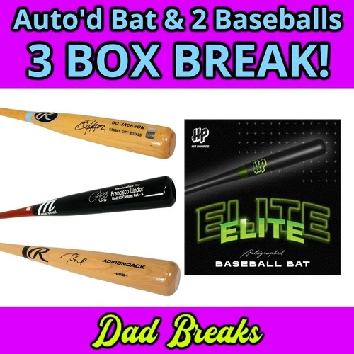LOS ANGELES DODGERS autographed Hit Parade Bat + 2 signed Baseball: 3 BoxBreak