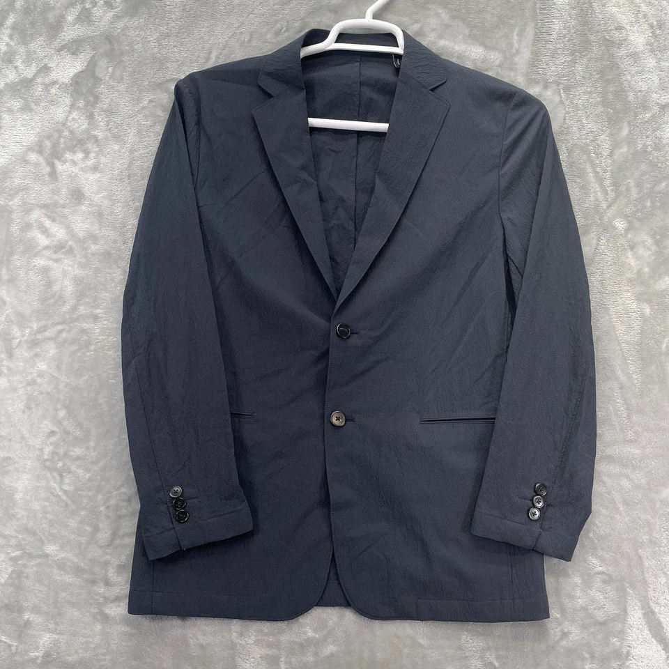 Chaqueta Abrigo Deportivo Theory Para Hombre Talla 38 Informal Clinton Azul Marino Seersucker Foto 2 de 4