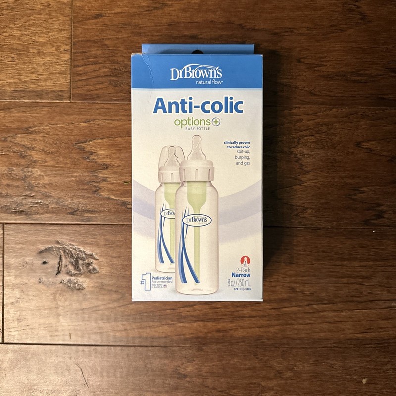 Dr.Brown's Natural Flow Options+ Anti-Colic Bottle 2 pack 8oz Narrow BRAND NEW