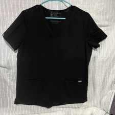Figs Women's Casma Three-Pocket Black Scrub Top Size Small EUC
