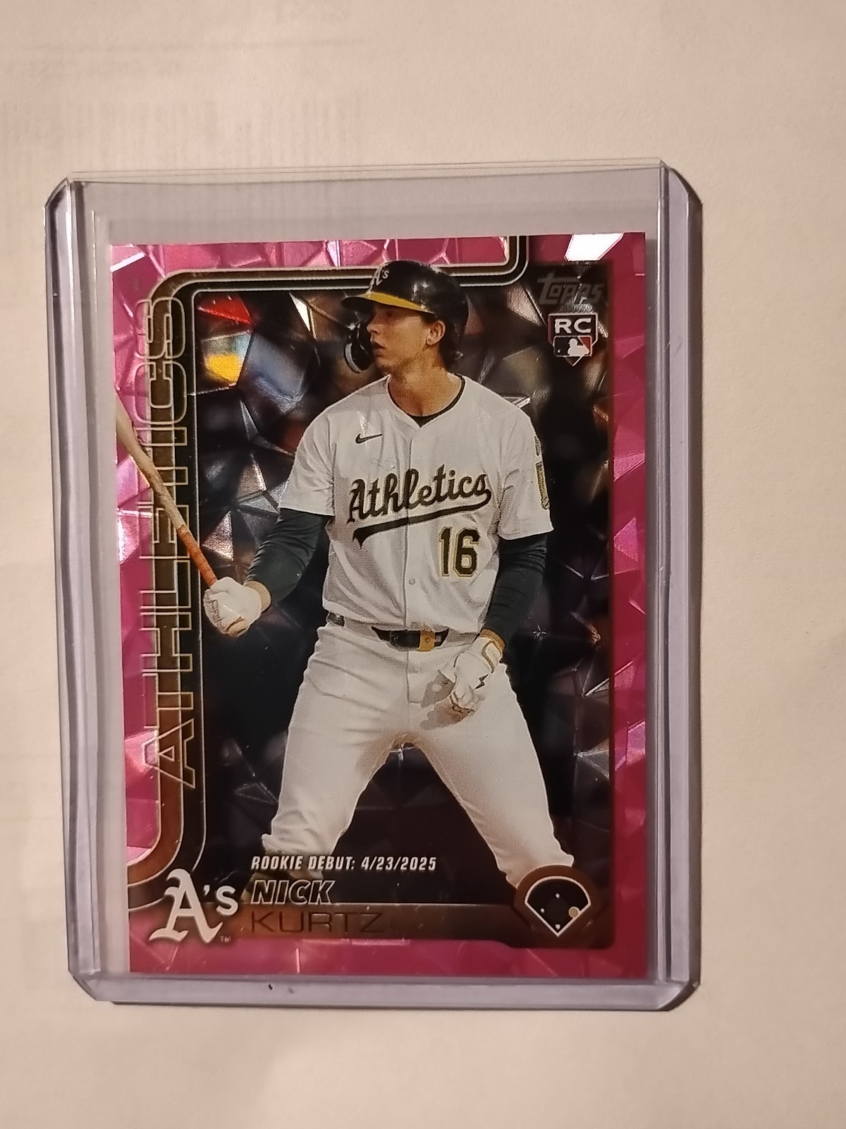 2025 Topps Update Series - Rookie Debut Nick Kurtz #US197 Pink Diamante Foil 