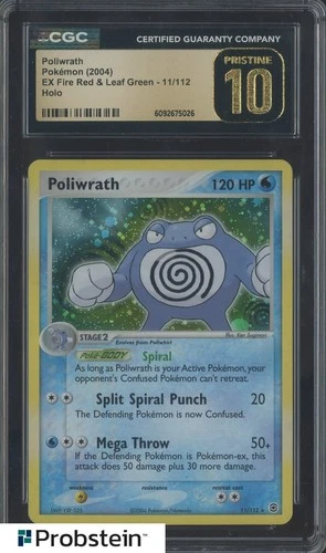 2004 Pokemon EX Fire Red & Leaf Green 11/112 Poliwrath Holo CGC 10 PRISTINE