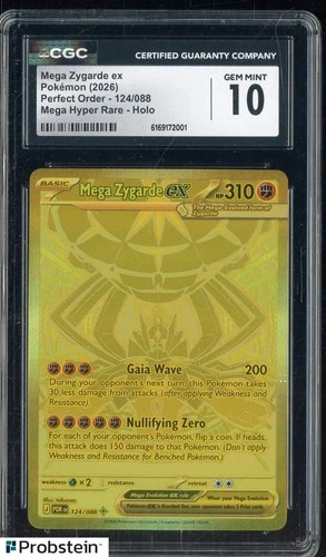 2026 Pokemon Perfect Order #124 Mega Zygarde Ex Mega Hyper Rare Holo CGC 10