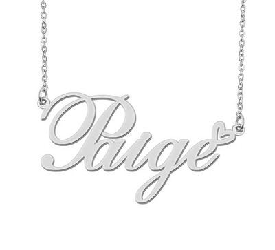 Edelstahl Silber Paige Herz Name Halskette Charm Anhänger Schmuck für Mama B