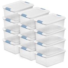 Sterilite 15 Quart Latching Storage Box, Stac...